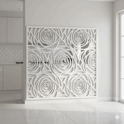 מחיצה דקורטיבית בעיצוב עלים – מראה יוקרתי וטבעי